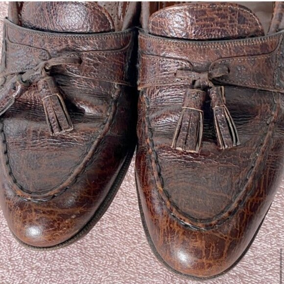 Vintage Dack Brown Antelope Leather Loafers Shoes 8.5 - Picture 10 of 13